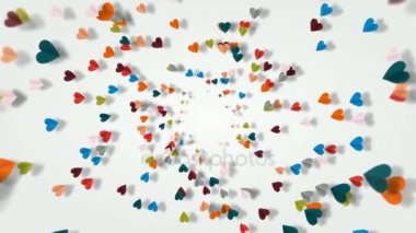 Güzel arka plan ile kelebek şeklinde renkli kalpler. sorunsuz döngü