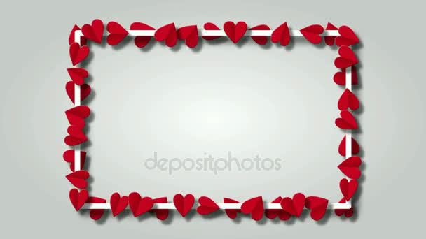 Schönen Hintergrund mit Herz in Form von Schmetterlingen mit Form für Ihren Text oder Werbung. vor allem für Hochzeitshintergrund oder den anderen. 5,4-7,833 Sekunden nahtlose Schleife — Stockvideo