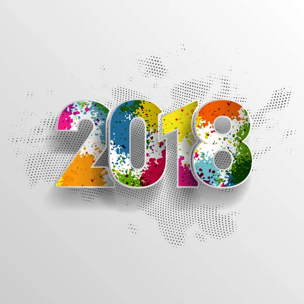 Mutlu yeni yıl 2018 arka plan dekorasyon. 2018 yıl tarih kavramı vektör çizim. 