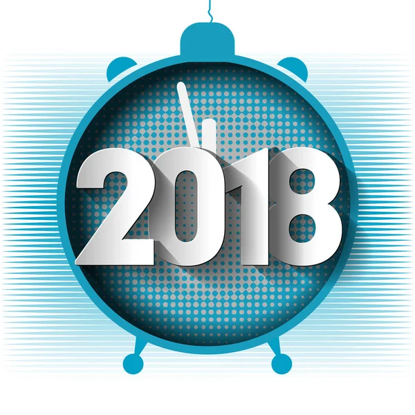 Mutlu yeni yıl 2018 arka plan dekorasyon. Şablon tebrik kartları 2018 çalar saat. A tarih-in 2018 vektör çizim.