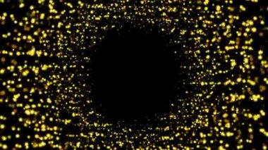 Sarı/golden bokeh parlayan ile arka plan parıldıyor. Pürüzsüz animasyon ilmekledi. Senin logo\text için merkezi bir yer ile. Soyut altın bokeh parçacıklar sorunsuz döngü