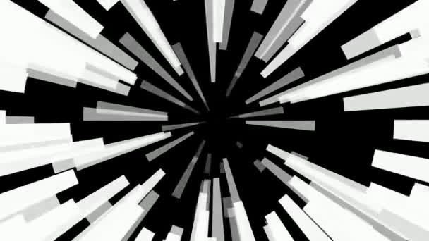抽象的な Cgi モーション グラフィックスとアニメーションの背景を白と黒の正方形の数字。マスキング。アルファ シャネル — ストック動画