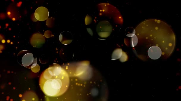 Bolas transparentes de vidrio de colores brillan, se mueven y desaparecen sobre el fondo del movimiento abstracto de pequeños puntos. Fondo de bucle HD para presentaciones, videos, publicidad — Vídeo de stock
