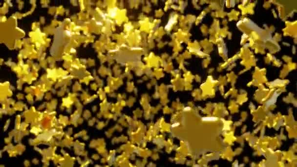 Fondo Navidad Nuevo Año 2020 Fondo Festivo Coloridas Estrellas Oro — Vídeos de Stock