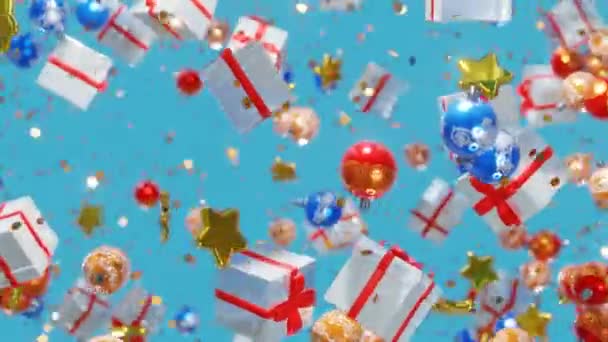 Sfondo Natalizio Nuovo Anno 2021 Sfondo Festivo Palline Natale Colorate — Video Stock