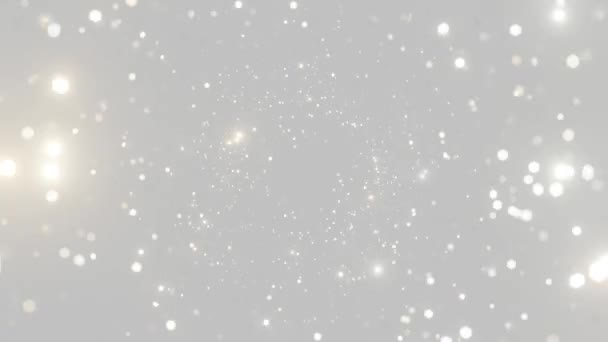 抽象运动背景 发光银质颗粒 闪烁着闪光的粒子与Bokeh 无缝化4K环路视频 — 图库视频影像
