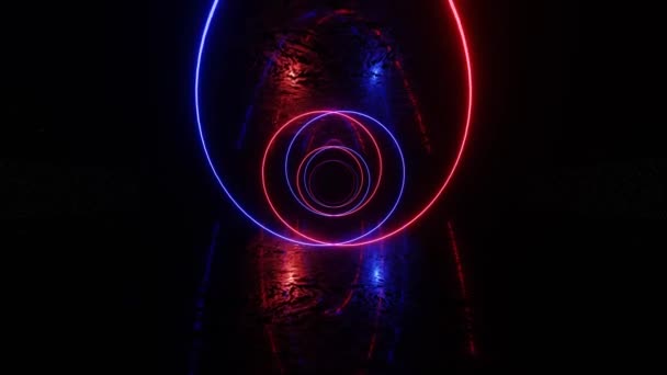 Neon Spiral Uzayda Hareket Ediyor Soyut Floresan Arka Plan Hiper — Stok video