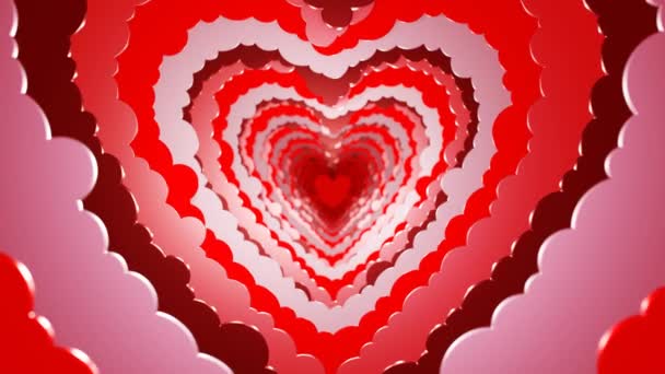 Abstraktní Krásné Pozadí Pohybu Papírových Srdcí Láska Svatba Valentýnské Pozadí — Stock video