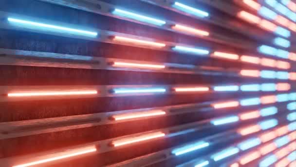 Muro Molte Luci Neon Commutazione Della Luce Neon Multicolore Movimento — Video Stock