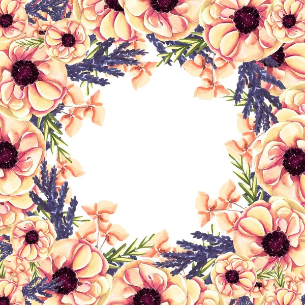 Quadro floral redondo — Fotografia de Stock
