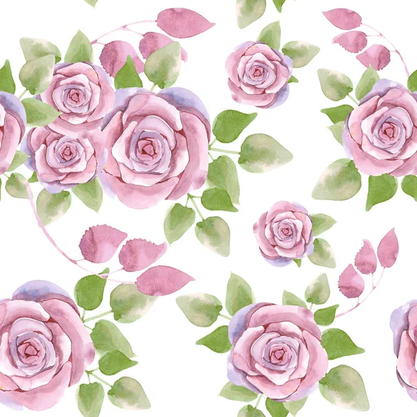 Květinový bezešvý vzor s růžemi — Stock fotografie