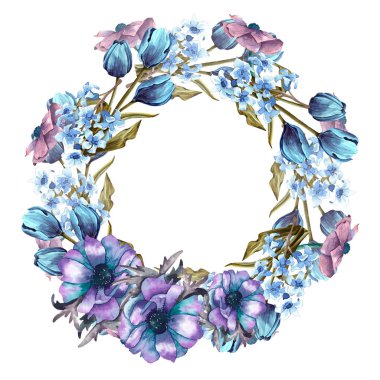 Yuvarlak çiçek çerçevesi