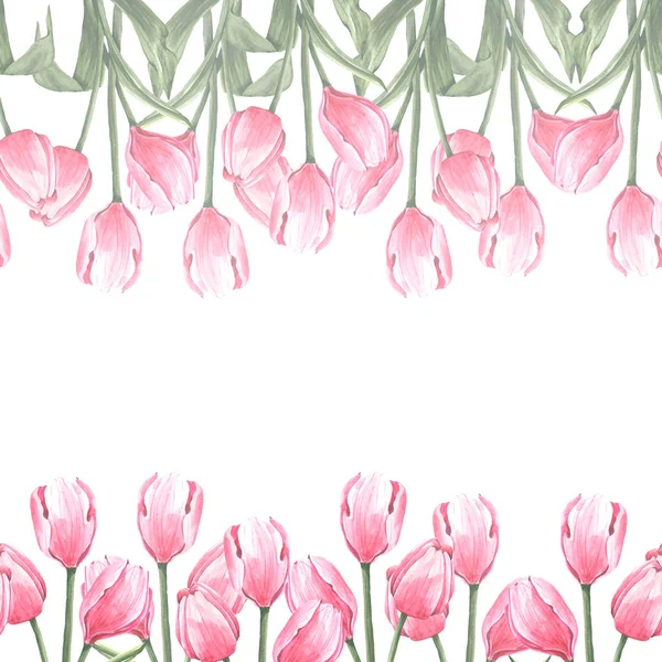 Квіткова дошка з тюльпанами — стокове фото