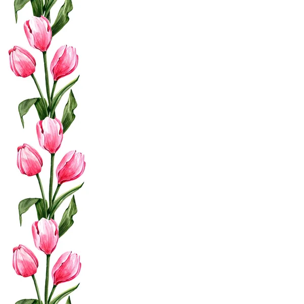 Floral bord met tulpen — Stockfoto