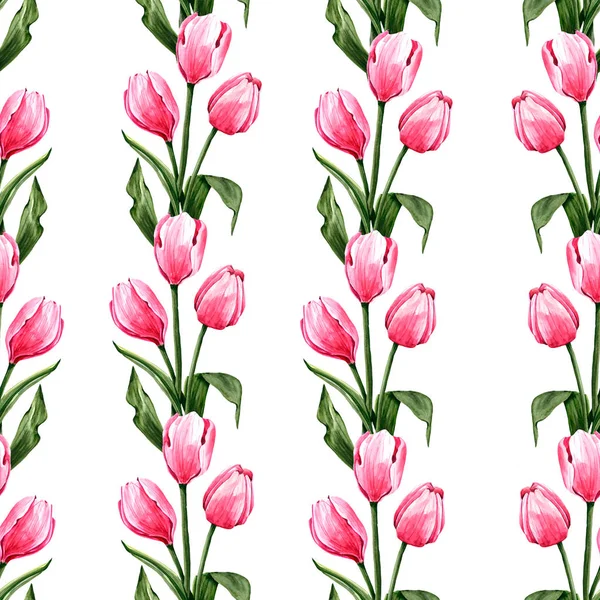 A tulipán virág Seamless Pattern — Stock Fotó