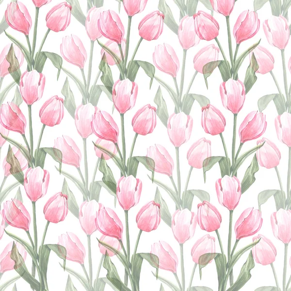 Floral seamless pattern with tulips — Stock Photo, Image