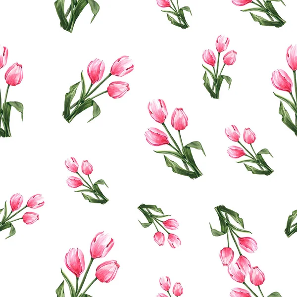 floral seamless pattern with tulips