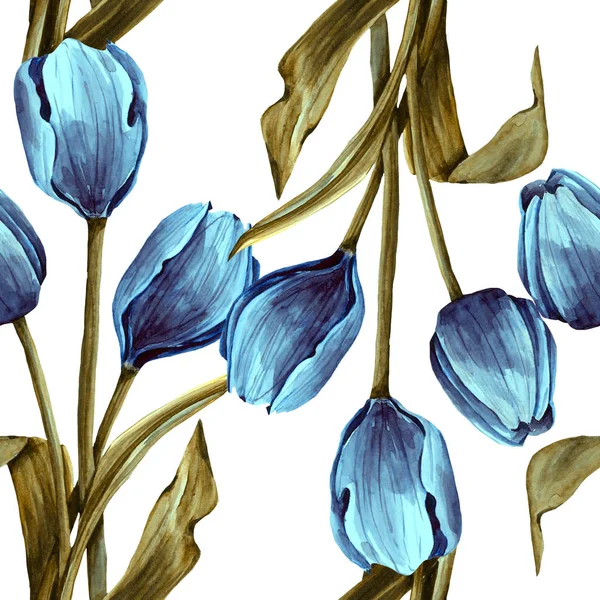 Padrão sem costura floral com tulipas — Fotografia de Stock