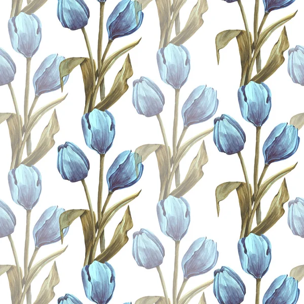 Floral seamless pattern with tulips — Stock Photo, Image