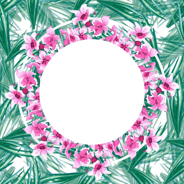 Round floral frame — Stock Photo, Image