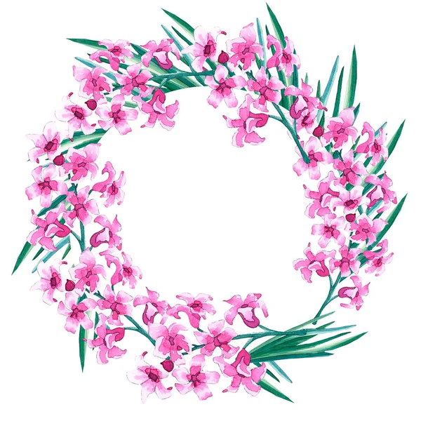 Round floral frame — Stock Photo, Image