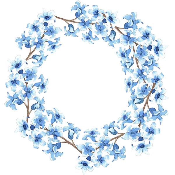 Round floral frame — Stock Photo, Image