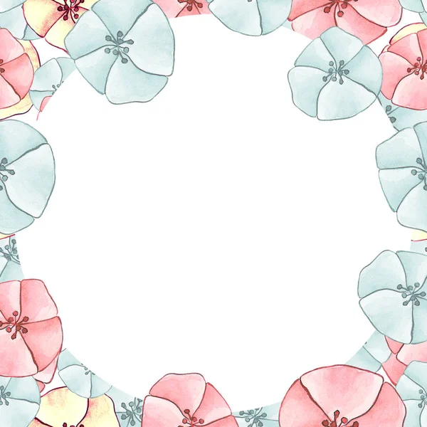 Round floral frame — Stock Photo, Image