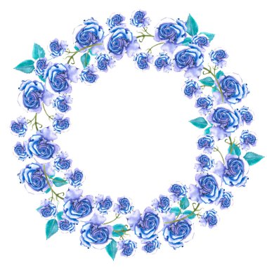 Güllü yuvarlak çerçeve çiçek