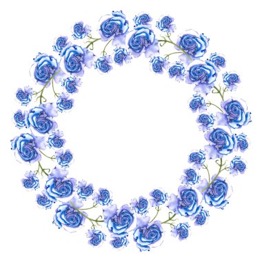 Güllü yuvarlak çerçeve çiçek