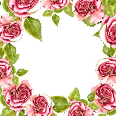 Güllü yuvarlak çerçeve çiçek