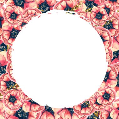 haşhaş ile çiçek seamless modeli