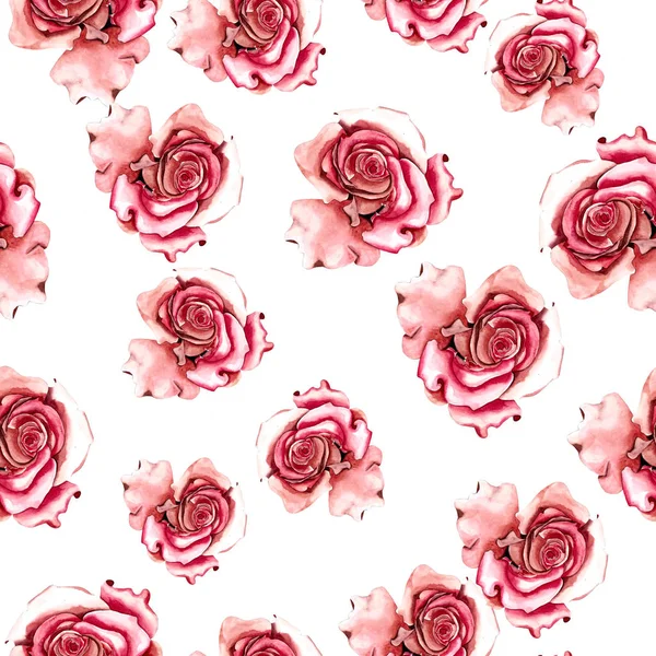 Floral Απρόσκοπτη μοτίβο με τριαντάφυλλα — Φωτογραφία Αρχείου