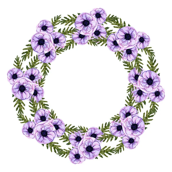 Round floral frame — Stock Photo, Image