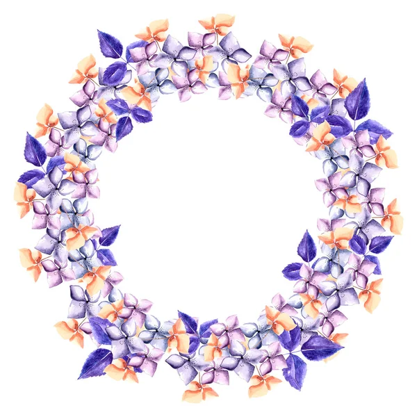 Wreath Of Flowers Watercolor — Stock Photo, Image