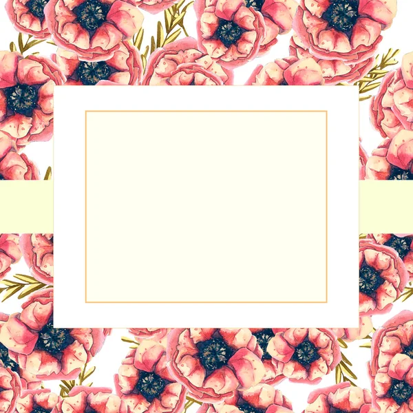 Patrón sin costura floral con amapolas —  Fotos de Stock