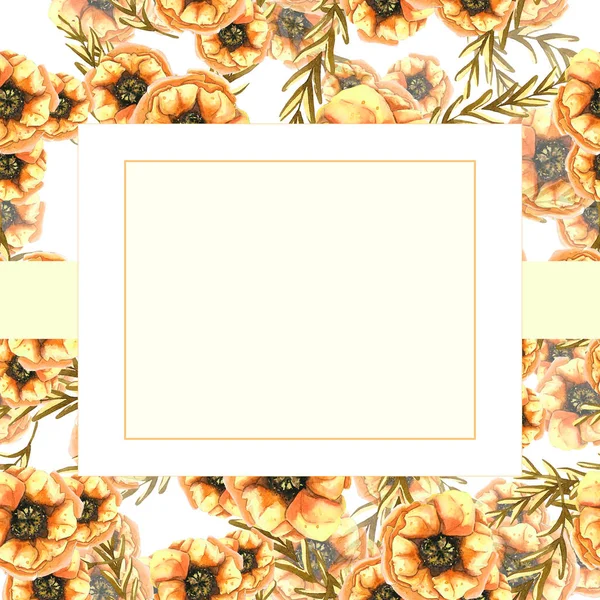 Λουλουδάτο μοτίβο άνευ ραφής με παπαρούνες — Φωτογραφία Αρχείου