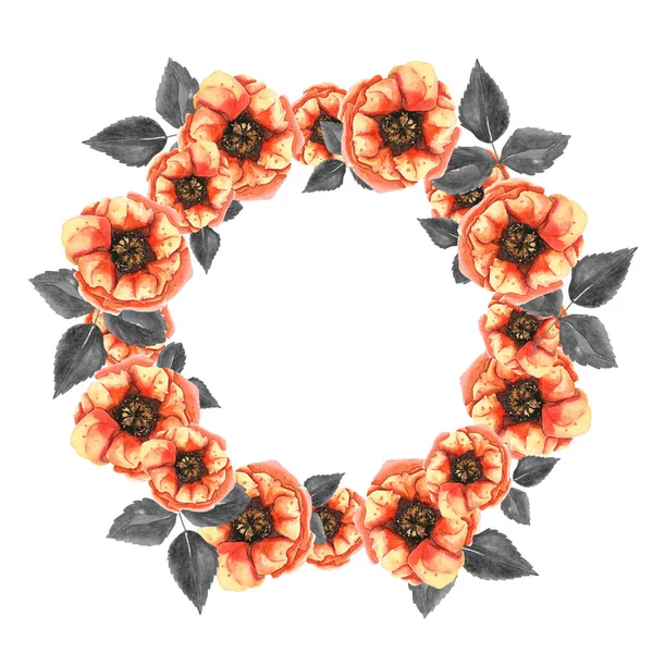 Round floral frame — Stock Photo, Image