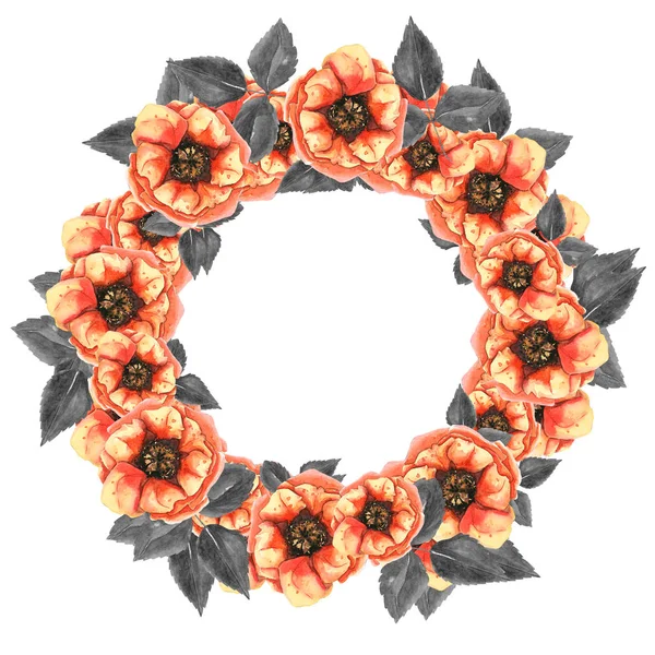 Round floral frame — Stock Photo, Image