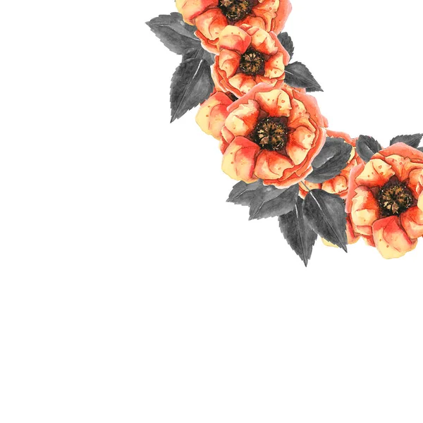 Květiny v akvarelu dekorace — Stock fotografie