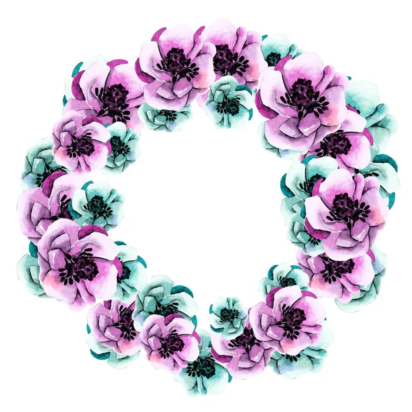 Round floral frame — Stock Photo, Image