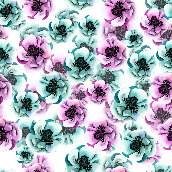 floral seamless pattern with poppies