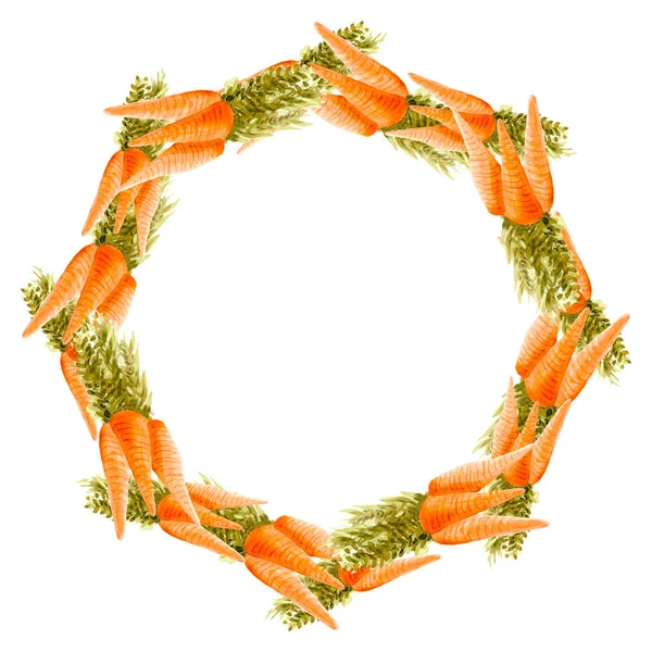 Морковная акварель венка — стоковое фото