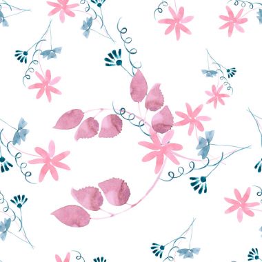 suluboya çiçek deseni