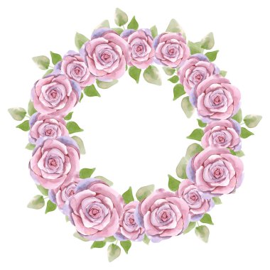 Güllü yuvarlak çerçeve çiçek