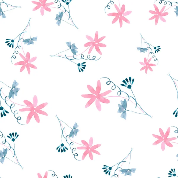 꽃 수채화 패턴 — 스톡 사진