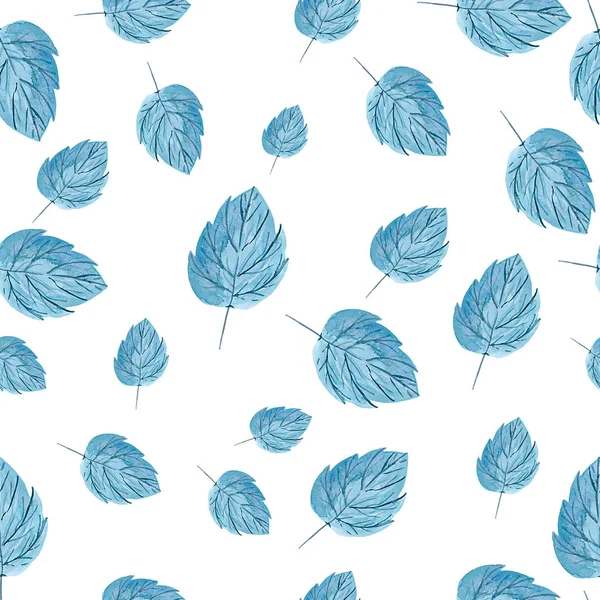 Folhas de aquarela padrão — Fotografia de Stock