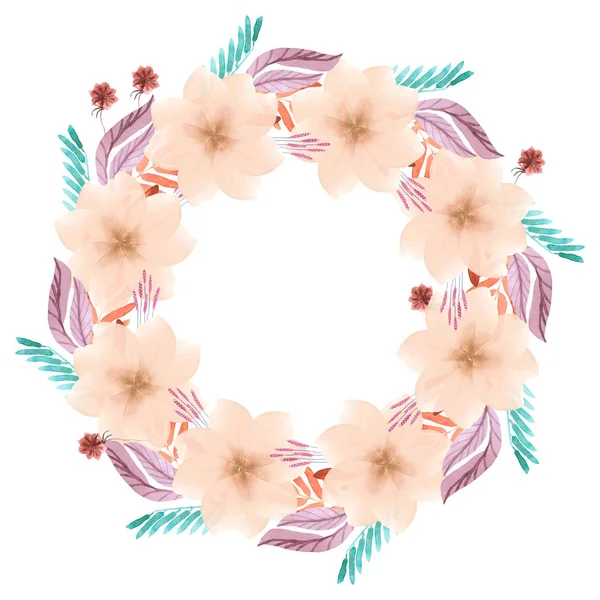 Round floral frame — Stock Photo, Image