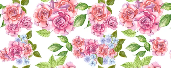 Рожеві троянди з візерунком листя — стокове фото