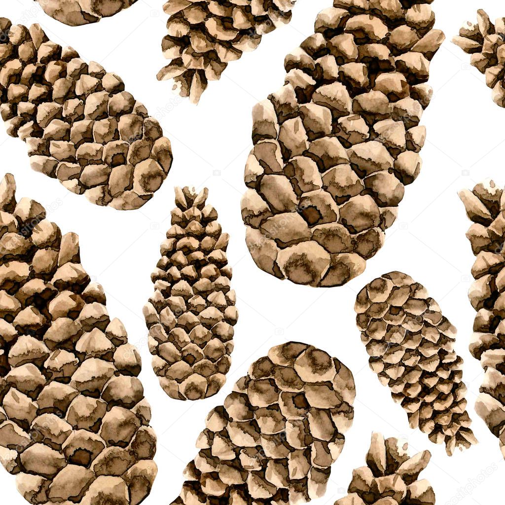 pattern with pine cones 