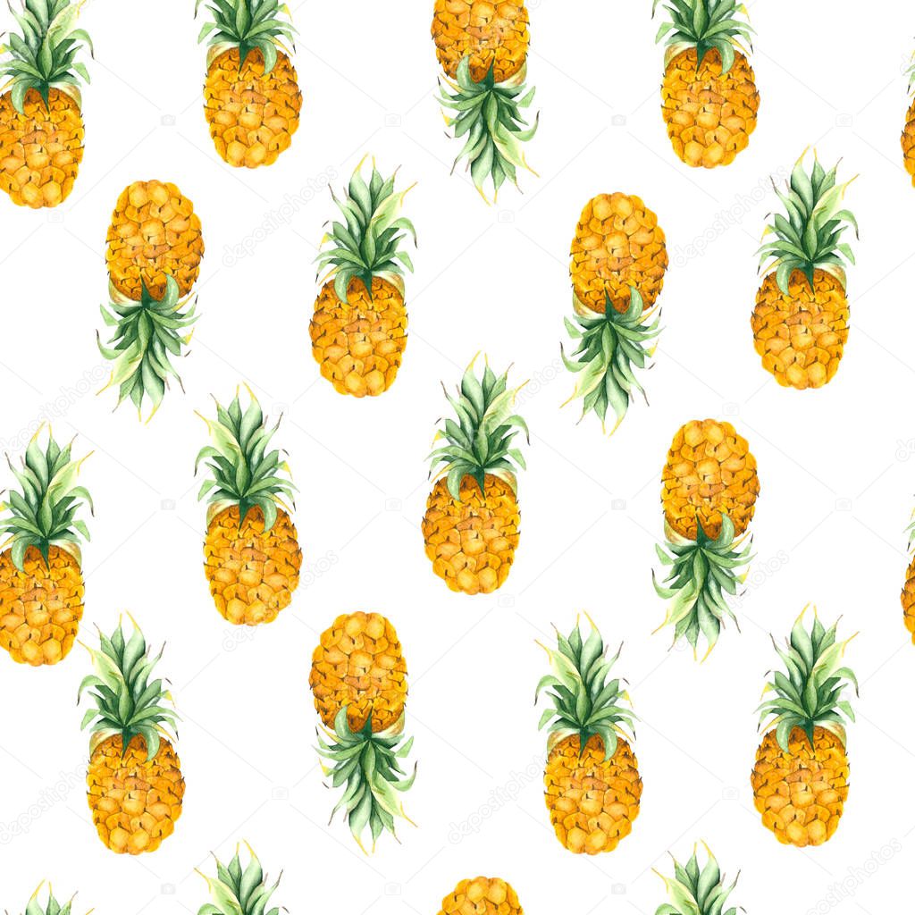 pattern of pineapples with leaves
